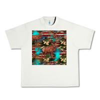 Pistachio hunting deer american flag seamless pattern Urban Heavy Tee - HRA Design Shop