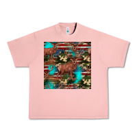 Salmon hunting deer american flag seamless pattern Urban Heavy Tee - HRA Design Shop