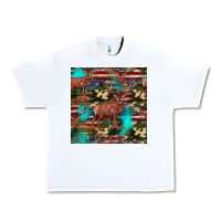 White hunting deer american flag seamless pattern Urban Heavy Tee - HRA Design Shop