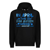 Black in april we wear blue for autism awareness Premium Hoodie - Artiststas