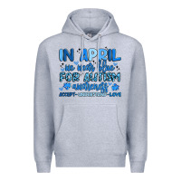 Heather Grey in april we wear blue for autism awareness Premium Hoodie - Artiststas