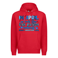 Red in april we wear blue for autism awareness Premium Hoodie - Artiststas
