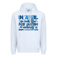 White in april we wear blue for autism awareness Premium Hoodie - Artiststas