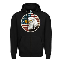 Black American Bald Eagle Zipper Hoodie - Jasminsmagicworld