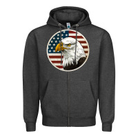 Charcoal Heather American Bald Eagle Zipper Hoodie - Jasminsmagicworld