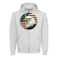 Dove Grey American Bald Eagle Zipper Hoodie - Jasminsmagicworld