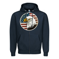 Navy American Bald Eagle Zipper Hoodie - Jasminsmagicworld