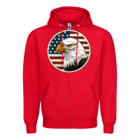 Red American Bald Eagle Zipper Hoodie - Jasminsmagicworld