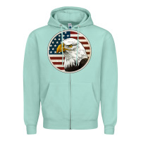 Seafoam American Bald Eagle Zipper Hoodie - Jasminsmagicworld