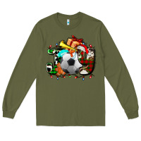 Army Green joy with soccer element and Christmas Long Sleeve Tee - AdoDesignShop