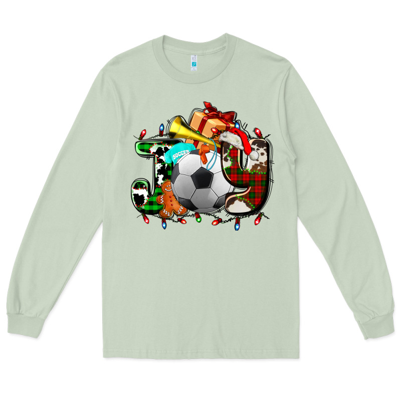 Joy With Soccer Element And Christmas Long Sleeve Tee by AdoDesignShop | Teevron