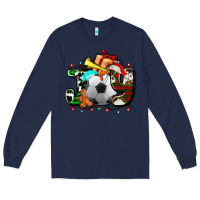 Navy joy with soccer element and Christmas Long Sleeve Tee - AdoDesignShop