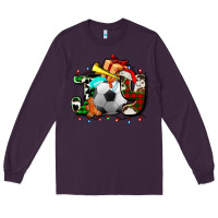Plum joy with soccer element and Christmas Long Sleeve Tee - AdoDesignShop