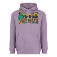 Lavender he knows my name isaiah 43 1 Heavyweight Hoodie - NancyCooperArtShop