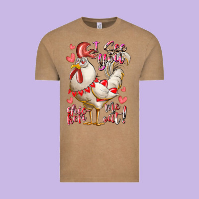 I See You Chicken Me Out Vintage Tee Designed By Racoondesign
