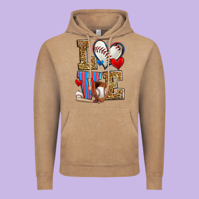 Love Baseball Vintage Hoodie Designed By Zillion Design Studio