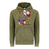 Vintage Olive love baseball Vintage Hoodie - Zillion Design Studio