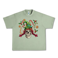 Oil Green elf skull Urban Heavy Tee - FaDigitalArtStudio
