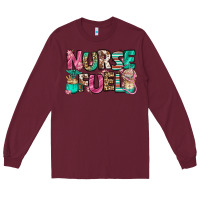 Burgundy nurse fuel coffee cups Long Sleeve Tee - Jasminsmagicworld