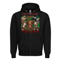 Black christmas with my herd cows Zipper Hoodie - BarkalooDesign