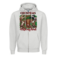 Dove Grey christmas with my herd cows Zipper Hoodie - BarkalooDesign