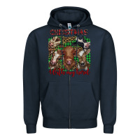 Navy christmas with my herd cows Zipper Hoodie - BarkalooDesign