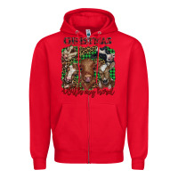 Red christmas with my herd cows Zipper Hoodie - BarkalooDesign