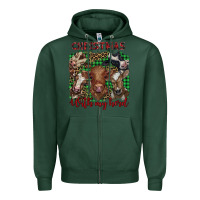 Sports Green christmas with my herd cows Zipper Hoodie - BarkalooDesign