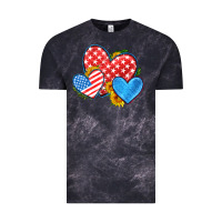 Cloud Black usa flag hearts with sunflower Vintage Tee - HRA Design Shop
