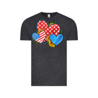 Vintage Black usa flag hearts with sunflower Vintage Tee - HRA Design Shop