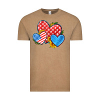 Vintage Coffee usa flag hearts with sunflower Vintage Tee - HRA Design Shop