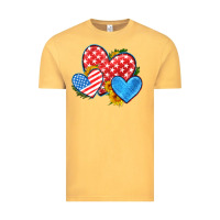 Vintage Mustard usa flag hearts with sunflower Vintage Tee - HRA Design Shop