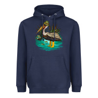 Navy fishing pelican camp Heavyweight Hoodie - NancyCooperArtShop