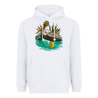 White fishing pelican camp Heavyweight Hoodie - NancyCooperArtShop