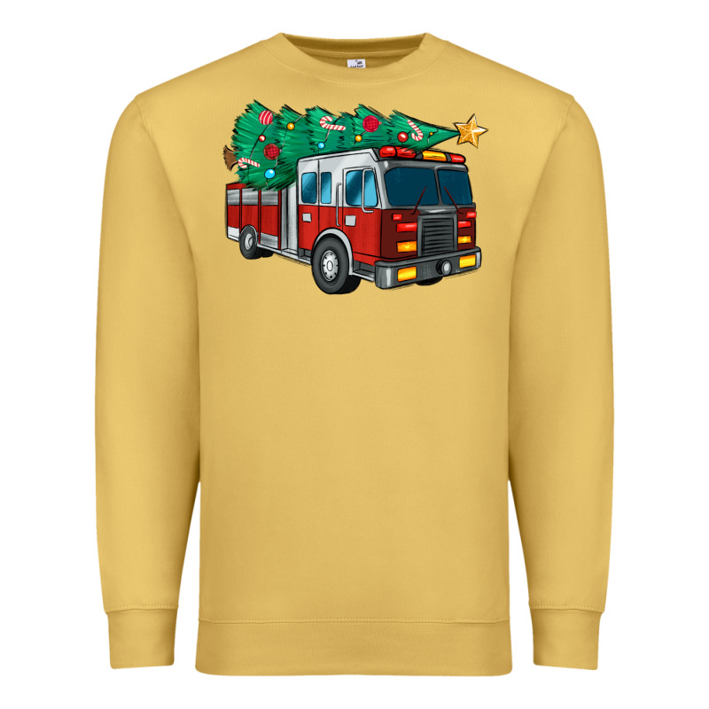 Christmas Fire Truck Premium Sweatshirt by MaliasSmallBusiness | Teevron