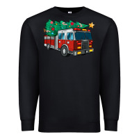 Black christmas fire truck Premium Sweatshirt - MaliasSmallBusiness