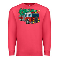 Cardinal christmas fire truck Premium Sweatshirt - MaliasSmallBusiness