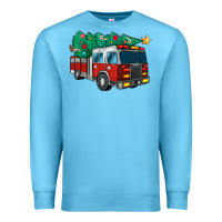 Ocean Blue christmas fire truck Premium Sweatshirt - MaliasSmallBusiness