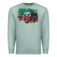 Seafoam christmas fire truck Premium Sweatshirt - MaliasSmallBusiness