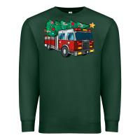 Sports Green christmas fire truck Premium Sweatshirt - MaliasSmallBusiness