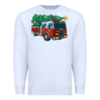 White christmas fire truck Premium Sweatshirt - MaliasSmallBusiness