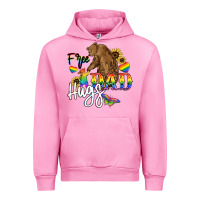 Fuchsia Pink Free Dad hugs Urban Hoodie - NancyCooperArtShop