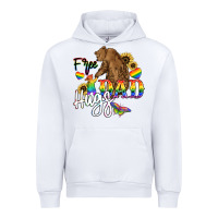 White Free Dad hugs Urban Hoodie - NancyCooperArtShop