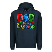 Navy dad of a warrior Premium Hoodie - Artiststas