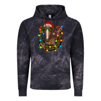 Cloud Black christmas horseshoe with horse Vintage Hoodie - RanaPortraitStore