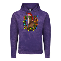 Cloud Purple christmas horseshoe with horse Vintage Hoodie - RanaPortraitStore