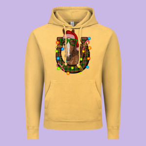Christmas Horseshoe With Horse Vintage Hoodie Designed By Ranaportraitstore