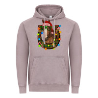 Vintage Zinc christmas horseshoe with horse Vintage Hoodie - RanaPortraitStore