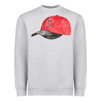 Heather Grey red softball cap fa element Heavyweight Sweatshirt - FaDigitalArtStudio