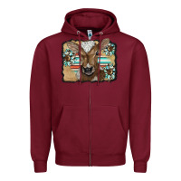 Burgundy western wreath baby calf Zipper Hoodie - BarkalooDesign